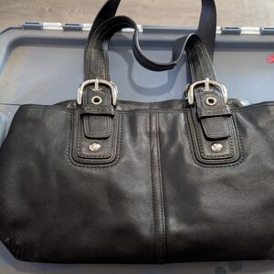 Coach Black Leather Shoulder Bag